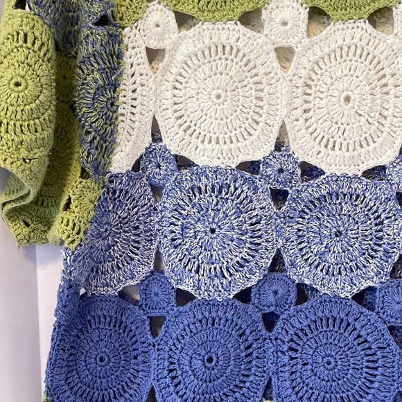 Fiorlini International (By Giorgio Fiorlini) Ladies Crochet Blue & Green Top - Picture 6 of 11